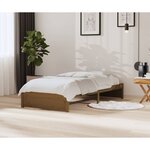 vidaXL Cadre de lit Marron miel Bois massif 90x200 cm