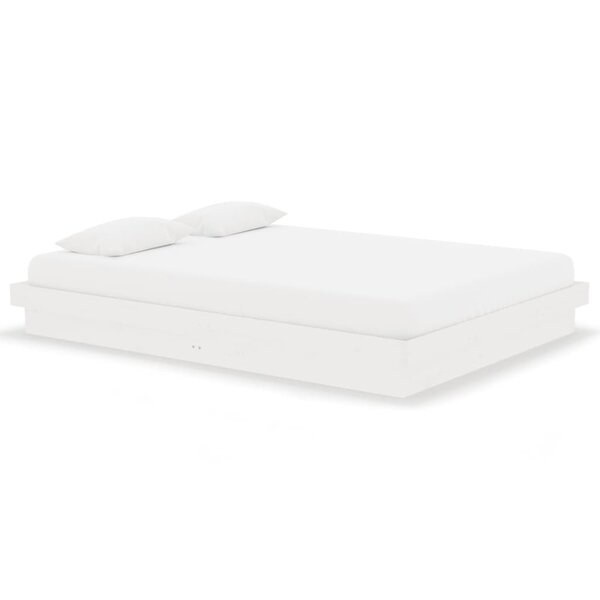 vidaXL Cadre de lit blanc bois massif 140x190 cm