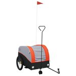 vidaXL Remorque de vélo noir et orange 45 kg fer