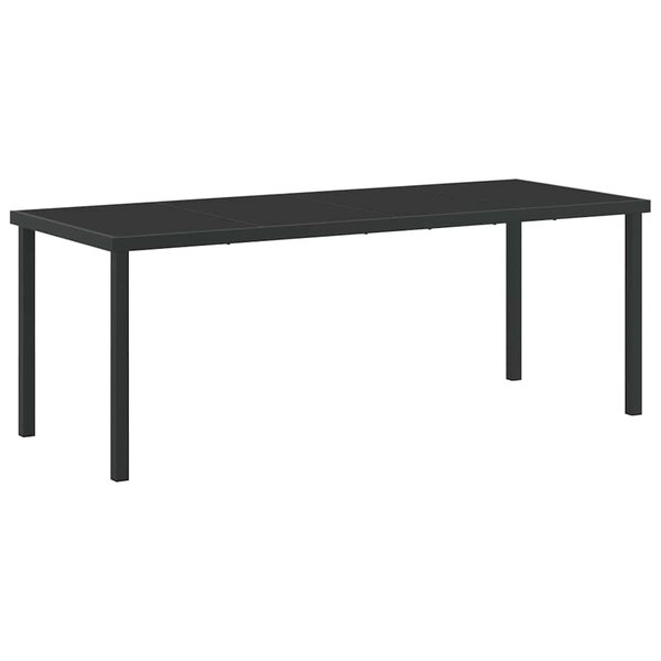 vidaXL Table de Jardin Noir 200 x 80 x 73 cm Teck massif