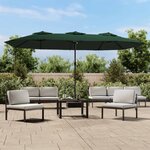 vidaXL Parasol à double tête vert 449x245 cm