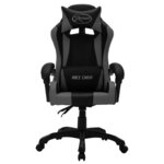 Chaise fauteuil siège pivotante de bureau informatique étude de jeux vidéo avec LED RVB et similicuir gris 02_0024206