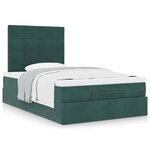 vidaXL Cadre de lit ottoman avec matelas vert foncé 120x200 cm velours