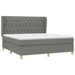 vidaXL Sommier à lattes de lit avec matelas Gris foncé 160x200cm Tissu
