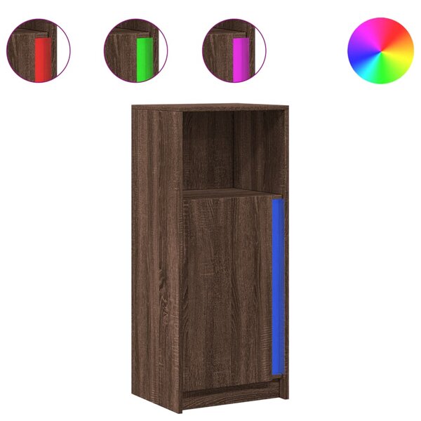 vidaXL Buffet avec LED chêne marron 42 5x34x100 cm bois d'ingénierie