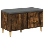 vidaXL Banc d'entrée avec coussin Chêne fumé 80 x 38 x 46 cm