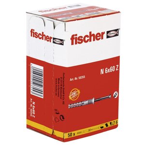 Fischer jeu de chevilles à tête fraisée hammerfix n 6 x 60/30 s 50 pièces