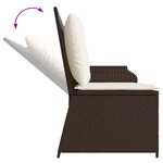 vidaXL Banc de jardin avec coussin Noir et blanc crème polyrotin