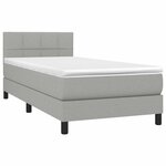 vidaXL Sommier à lattes de lit avec matelas et LED Gris clair 90x190cm