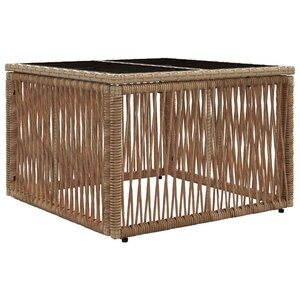 vidaXL Table de Jardin Beige et Noir 55 x 55 x 37 cm