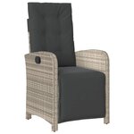 vidaXL Ensemble à manger de jardin et coussins 7 Pièces gris clair rotin