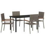 vidaXL Ensemble de salle à manger pour jardin 5 Pièces Gris Poly rotin