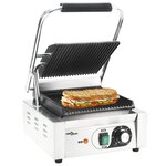 vidaXL Grill pour panini rainuré Acier inoxydable 1800 W 31x30 5x20 cm