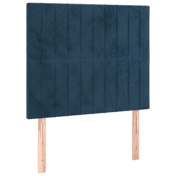 vidaXL Tête de lit Bleu foncé 90x5x118/128 cm Velours
