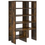 vidaXL Cabinet à chaussures 2 Pièces Chêne fumé Bois d'ingénierie