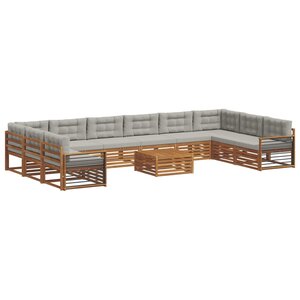 vidaXL Ensembles de canapés 11 pc Gris Naturel et Clair