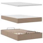VidaXL Cadre de lit ottoman et matelas cappuccino 120x190cm similicuir