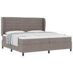 vidaXL Lit à ressorts avec matelas Taupe 200 x 200 cm tissu