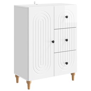 vidaXL Buffet Blanc brillant 66 x 34 5 x 90 cm Bois d'ingénierie