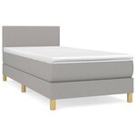 vidaXL Sommier à lattes de lit avec matelas Gris clair 90x200 cm Tissu