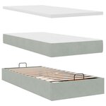 vidaXL Cadre de lit ottoman et matelas gris clair 90x190 cm velours