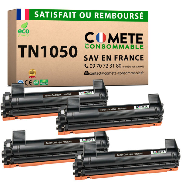 TN1050 - 4 Toners compatibles Brother TN1050 Noir - COMETE