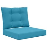 vidaXL Coussin de canapé d'extérieur 2 Pièces Bleu royal Polyester