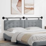 vidaXL Tête de lit suspendue Gris clair tissu
