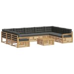 vidaXL Ensemble de canapés d'extérieur 10 Pièces Blanc et anthracite