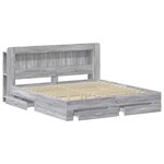 vidaXL Cadre de lit avec rangement Sonoma gris 200 x 200 cm