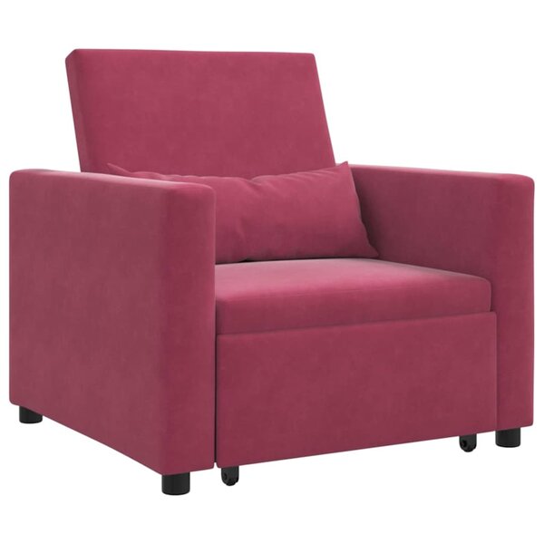 vidaXL Canapé-lit escamotable simple Rouge bordeaux 90 x 165 x 87 cm