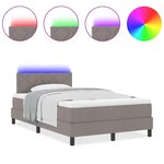 vidaXL Lit à ressorts avec matelas Taupe 120 x 190 cm tissu