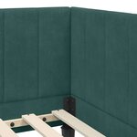 vidaXL Cadre de lit d'angle Vert foncé 80 cm x 200 cm tissu