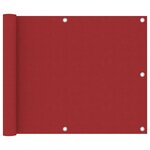 vidaXL Écran de balcon Rouge 75x600 cm Tissu Oxford