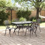 vidaXL Ensemble de salle à manger pour jardin 5 Pièces Noir Aluminium
