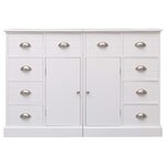 vidaXL Buffet avec 10 tiroirs Blanc 113x30x79 cm Bois