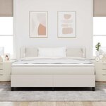 vidaXL Lit à ressort LED avec tête de lit Crème et Blanc 180 x 200 cm