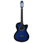 vidaXL Jeu de guitare 12Pièces occidental avec égaliseur et 6 cordes Bleu