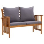 vidaXL Salon de jardin 2 Pièces avec coussins bois d'acacia solide