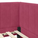 vidaXL Cadre de lit d'angle Rouge bordeaux 90 x 200 cm Velours