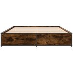 vidaXL Cadre de lit sans matelas chêne fumé 135x190 cm