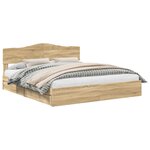 vidaXL Lit de Rangement Chêne Sonoma 180 x 200 cm Bois d'ingénierie