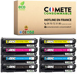 201X - 8 toners compatibles avec HP 201X CF400X CF401X CF402X CF403X Noir Cyan Magenta Jaune - Entreprise française