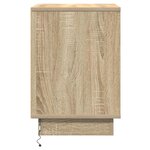 vidaXL Table de chevet avec lumières LED Chêne Sonoma 39x34 5x50 cm