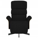 vidaXL Fauteuil inclinable avec repose-pieds noir tissu