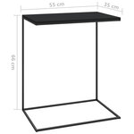 vidaXL Table d'appoint Noir 55x35x66 cm Bois d'ingénierie
