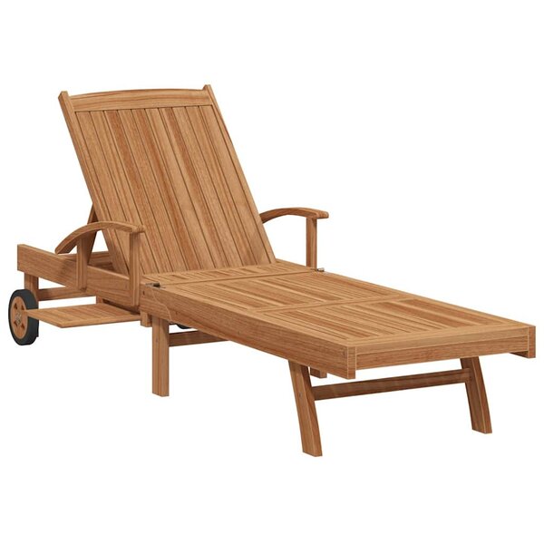 vidaXL Chaise longue Marron 195 x 59 x 78 5 cm Bois de teck massif