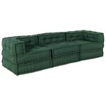 vidaXL Canapé modulaire 3 Pièces Vert tissu