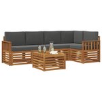 vidaXL Ensemble de canapé d'angle 6 Pièces Naturel et Anthracite