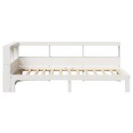 vidaXL Lit bibliothèque sans matelas blanc 90x200cm bois de pin massif